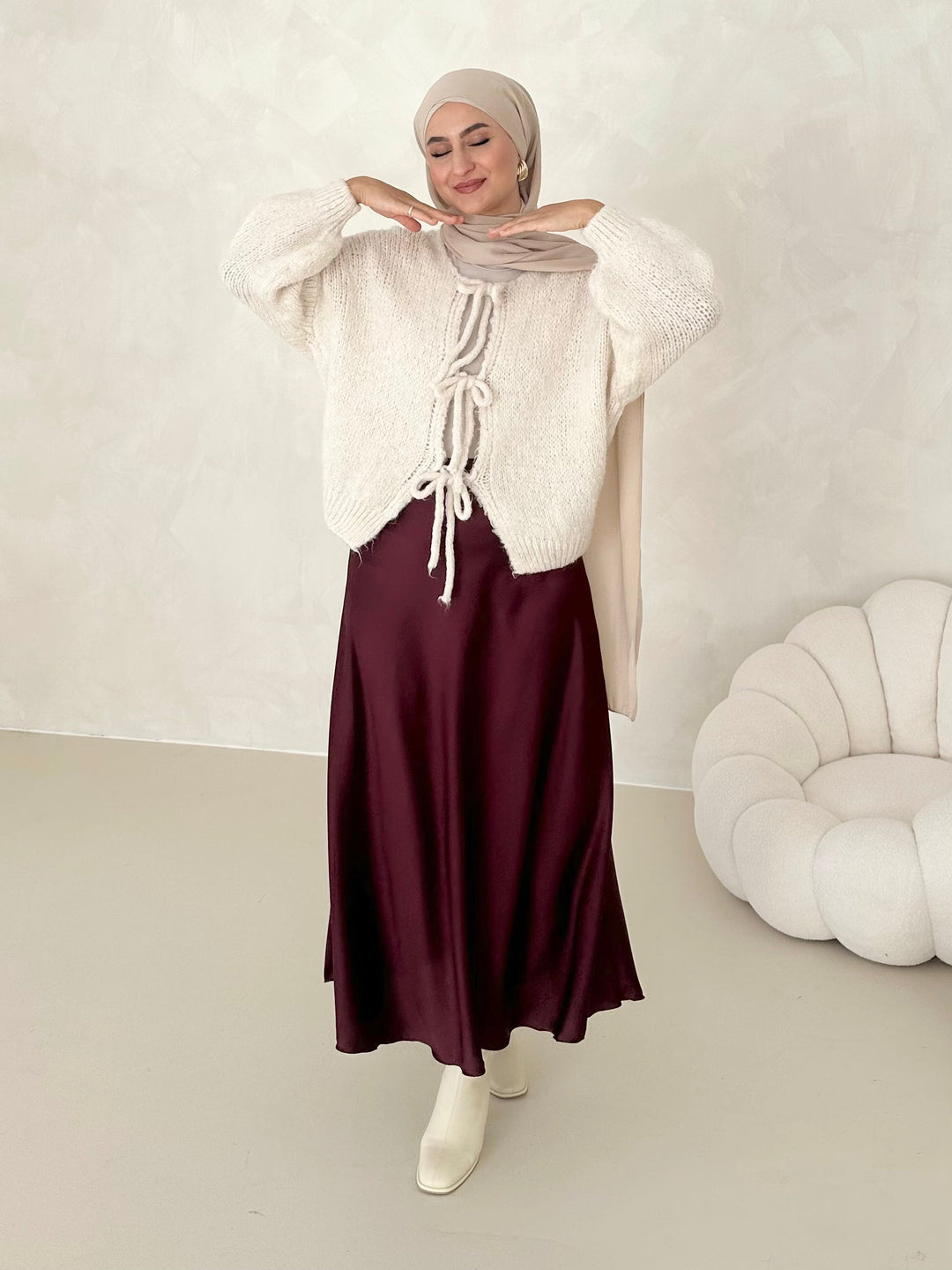 Jupe en satin Leya
